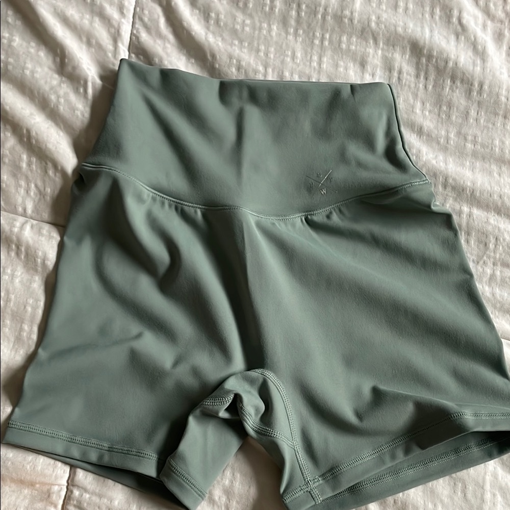Women's Green High-Waisted Shorts